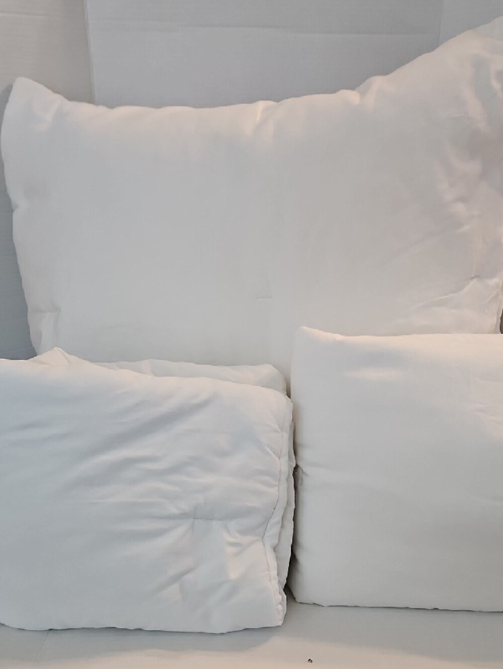 Pottery Barn Dream Quilted White 3 Euro Sham Set